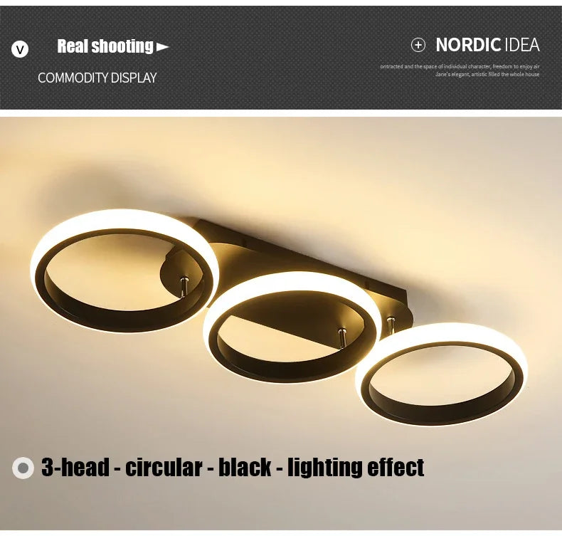 Nordic LED Ceiling Lamp – Square & Round, 20W/30W, 3-Colour Light