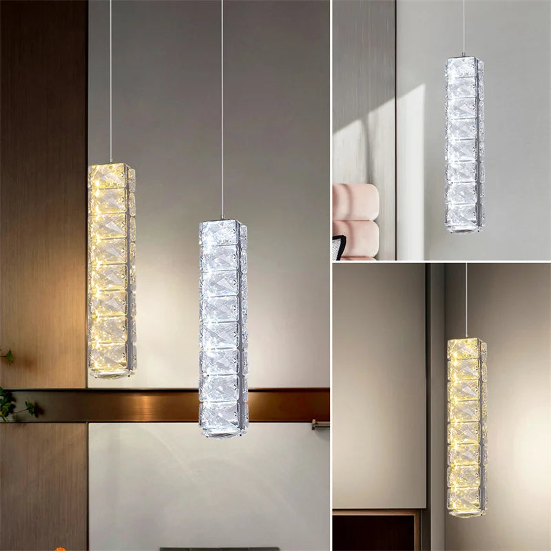 Creative Crystal LED Chandelier Pendant Lamp – E14 Hanging Light