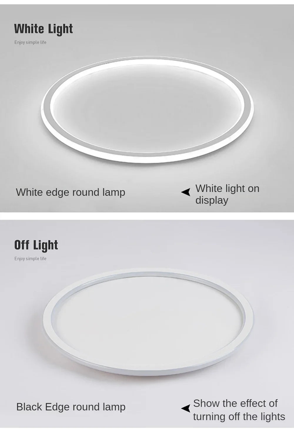Nordic Minimalist LED Ceiling Light – Round, 20/30 cm, 3 Colors