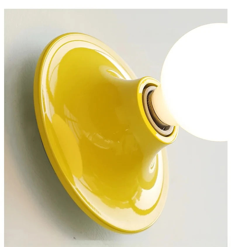 Nordic Retro Wall Lamp – 15cm Iron, 6 Colours | Bedroom & Hallway