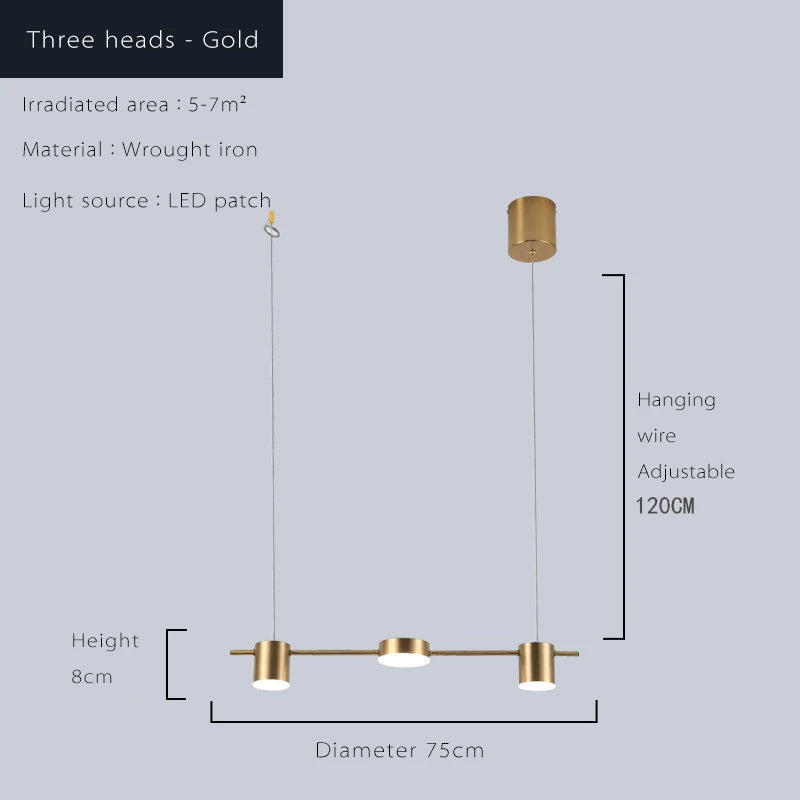 Modern LED Chandelier – Dimmable Multi-Head Ceiling Light