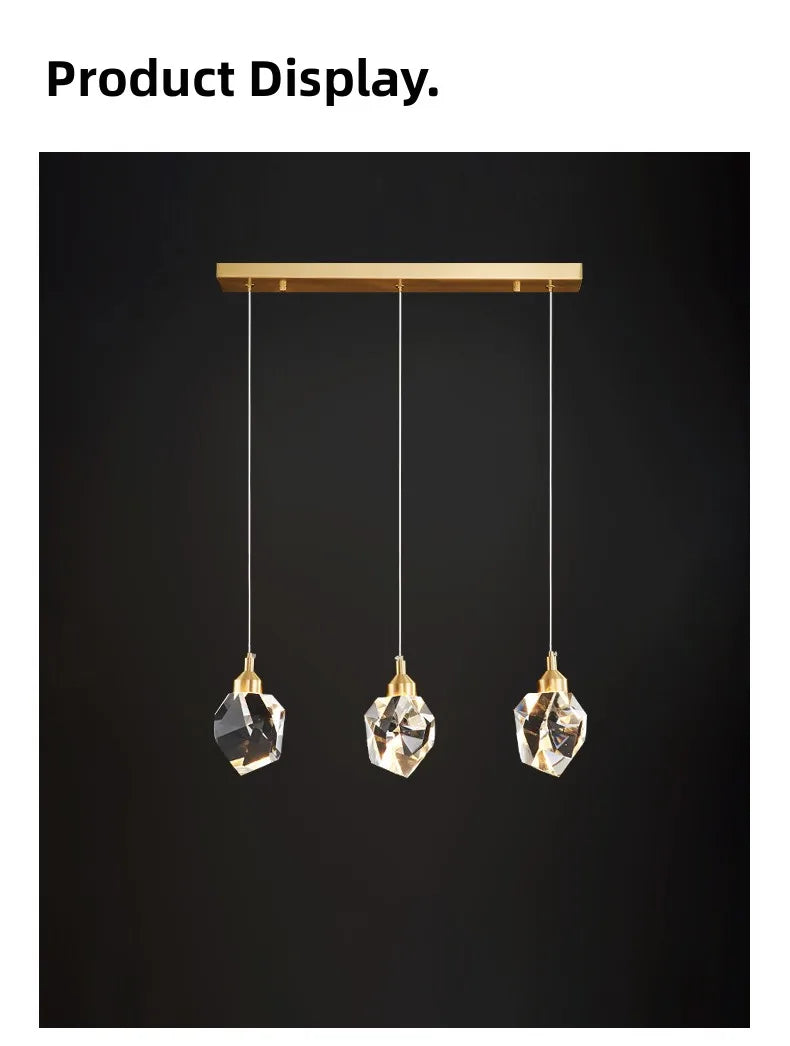 Modern LED Crystal Chandelier – 1, 2, 3 or 5 Heads | Pendant Light