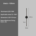 Modern Black LED Bar Wall Lamp – Dimmable, 60/80/100 cm