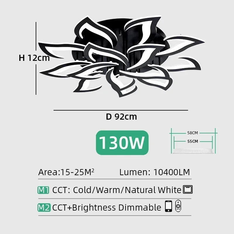 Nordic Smart LED Ceiling Lamp – APP & Remote Control, 5–18 Heads, Dimmable