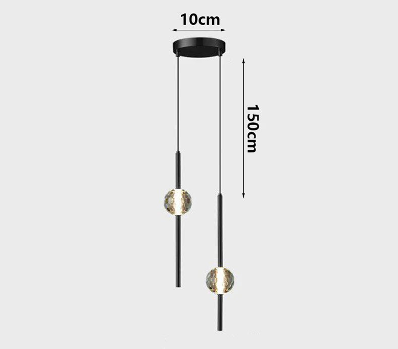 Modern LED Bedside Pendant Light – 1 or 2 Heads, 4 Light Modes