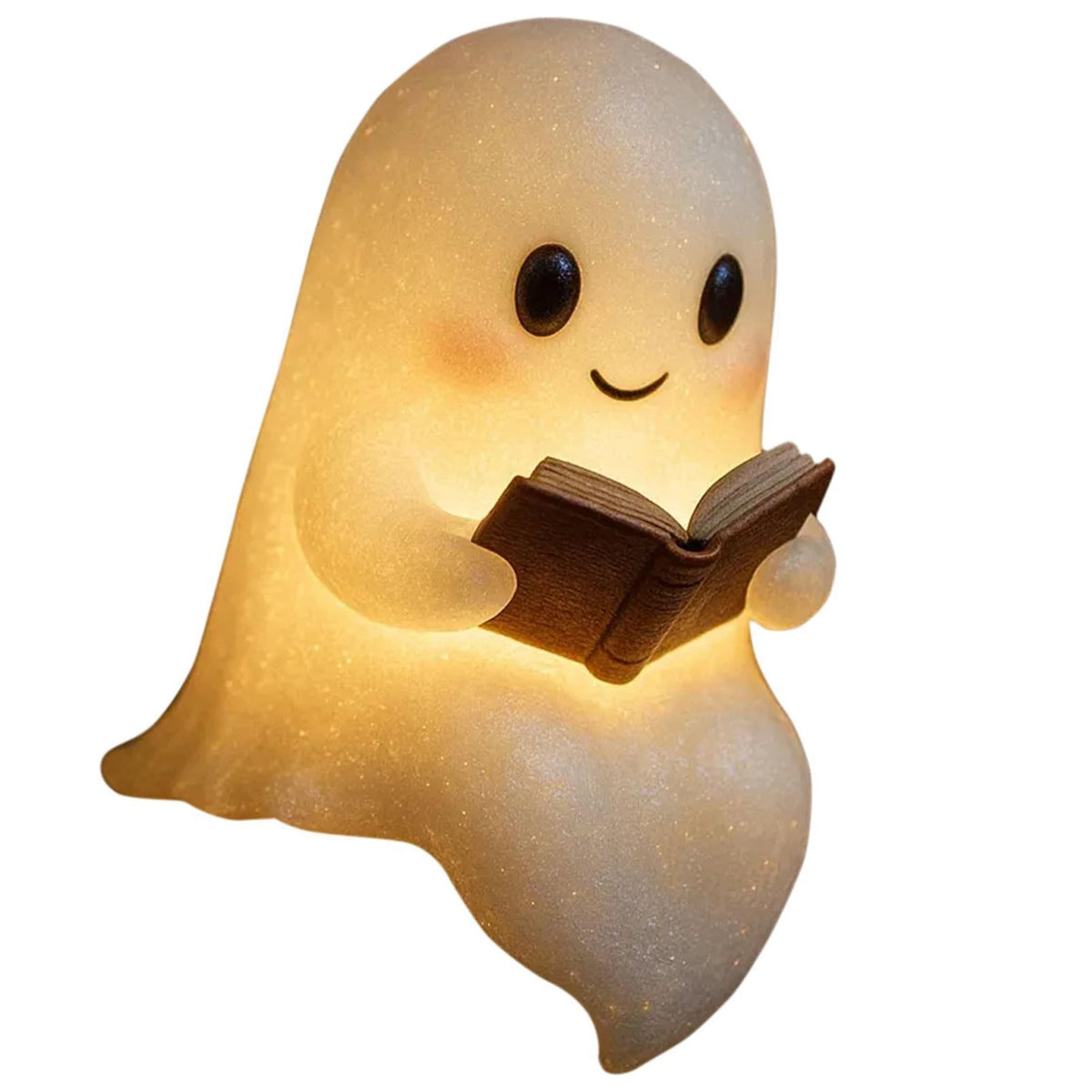 Reading Ghost Night Light – Warm Glow Resin Decoration