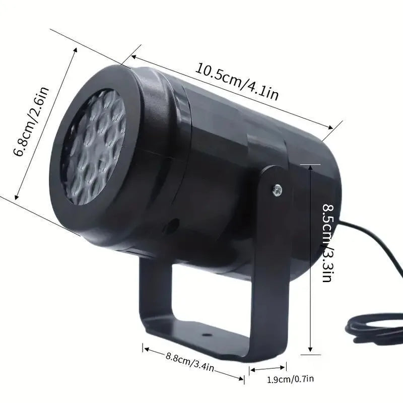 Halloween LED Projector Light – USB-Powered Rotating Patterns