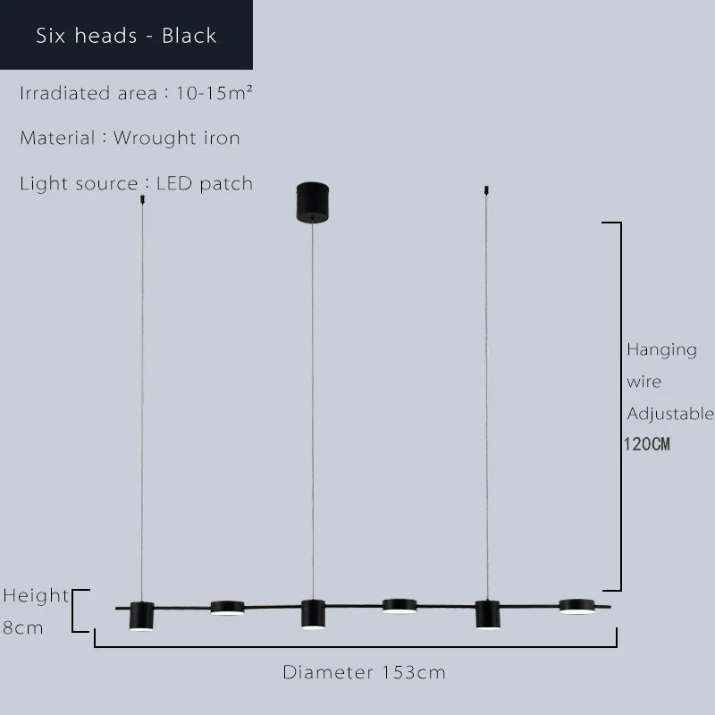 Modern LED Chandelier – Dimmable Multi-Head Ceiling Light