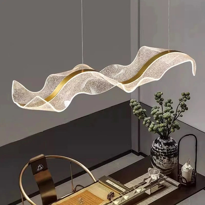 Modern LED Linear Pendant Light – Dimmable Dining Room Chandelier
