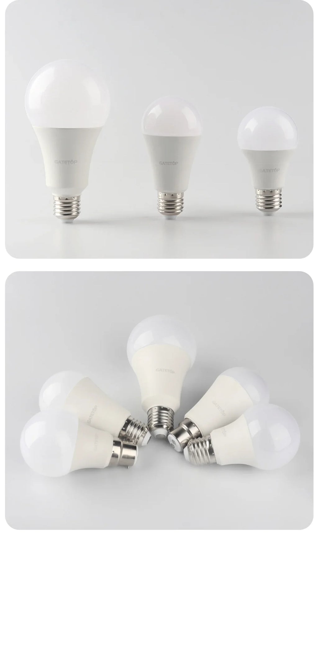 E27 LED-Lampen — 10er-Pack, A60 & G45, 3W–24W, 3 Farbtemperaturen