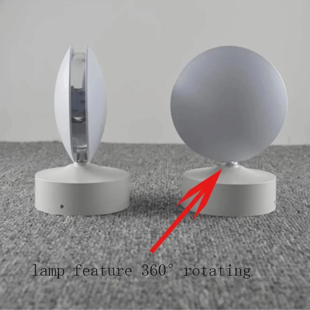 360° Rotating LED Wall & Ceiling Lamp – Warm & Cool White, Black & White