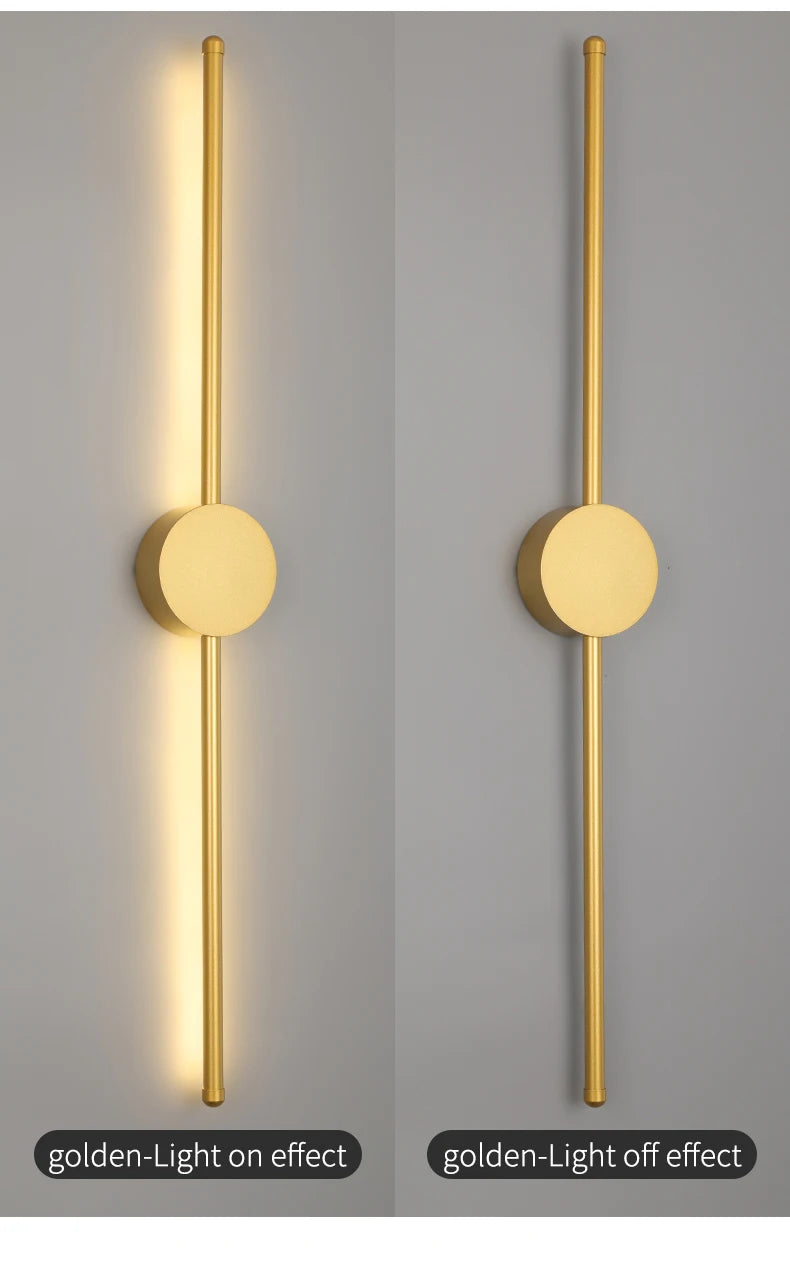Modern Black LED Bar Wall Lamp – Dimmable, 60/80/100 cm