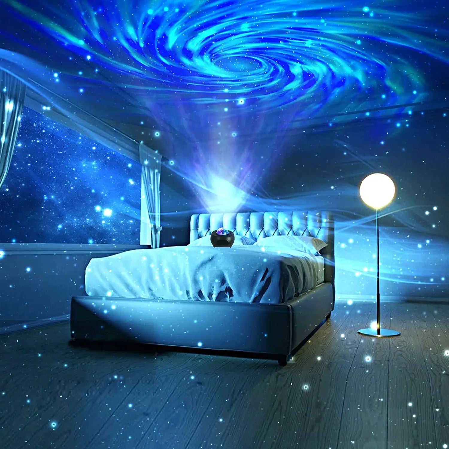 Stars Galaxy Projector Night Light – USB, Atmosphere Lamp for Bedroom & Living Room