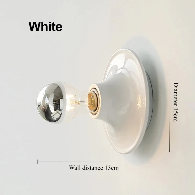 Nordic Retro Wall Lamp – 15cm Iron, 6 Colours | Bedroom & Hallway