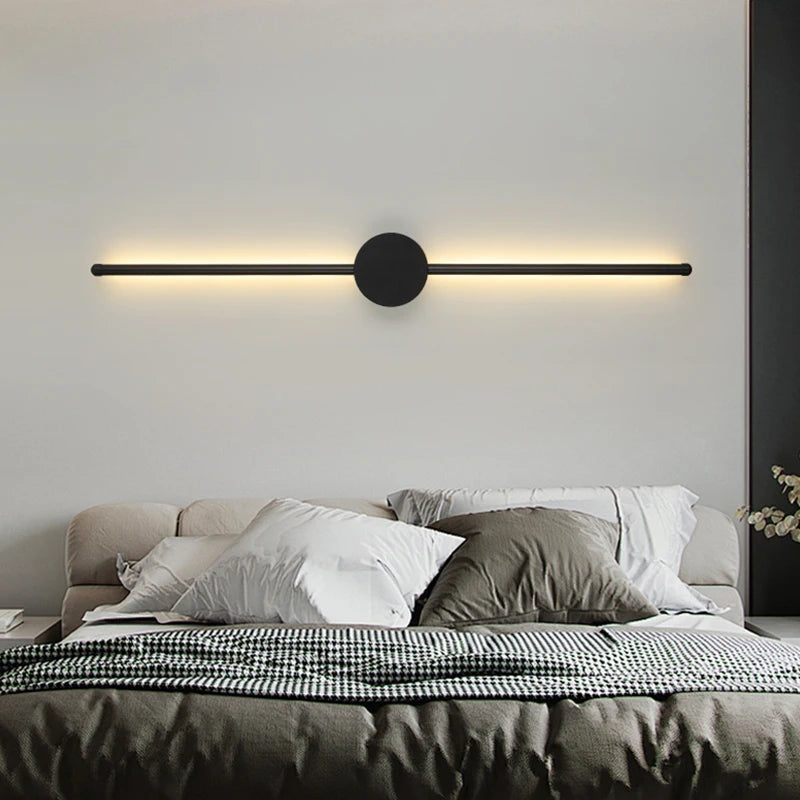 Modern Black LED Bar Wall Lamp – Dimmable, 60/80/100 cm