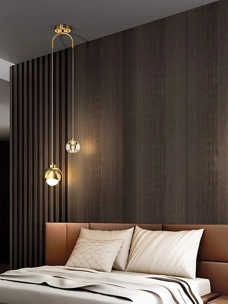 Nordic LED Crystal Ball Pendant Light – Modern Hanging Lamp