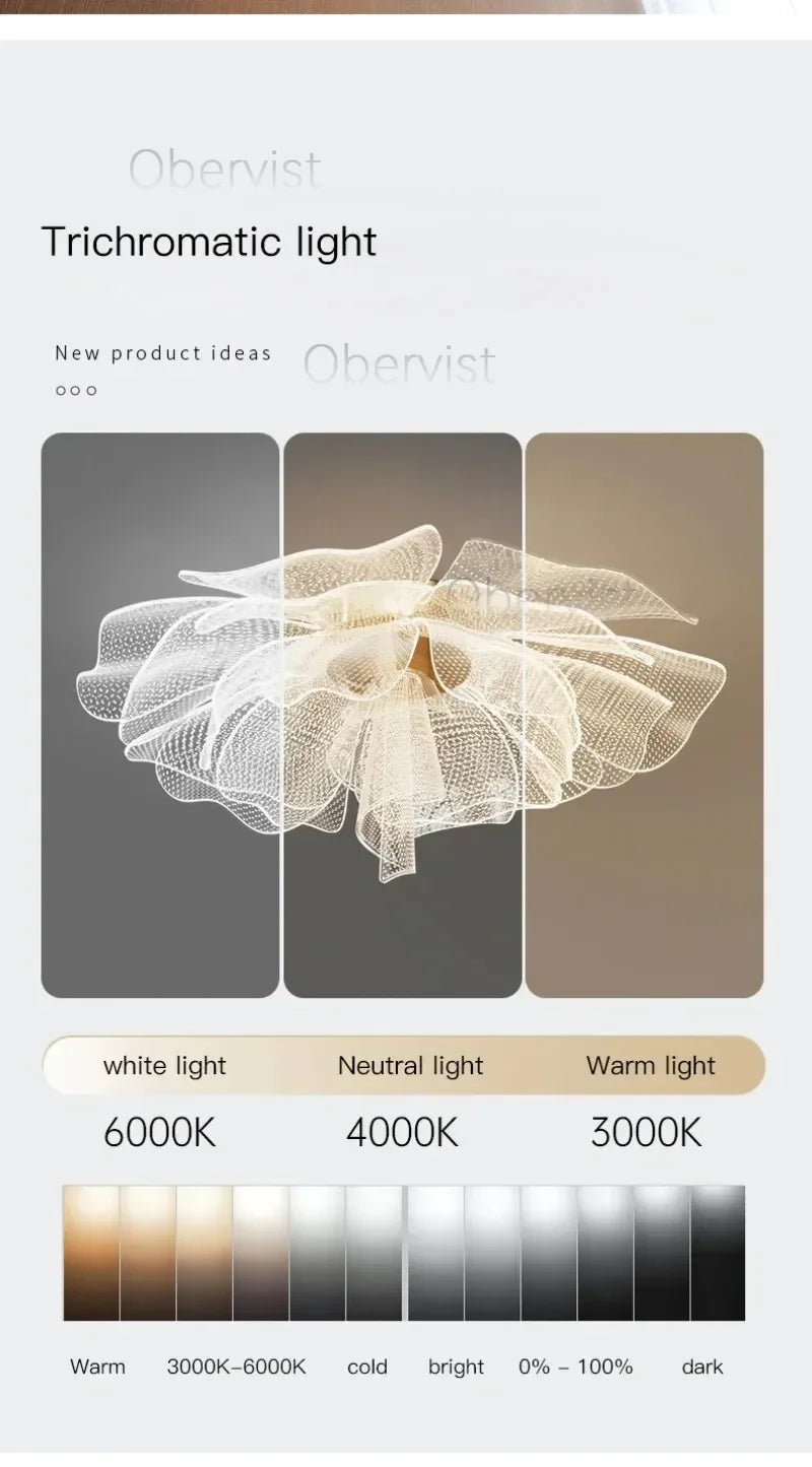 Luxury Flower Design LED Ceiling Light – 35, 45 or 55cm | Dimmable