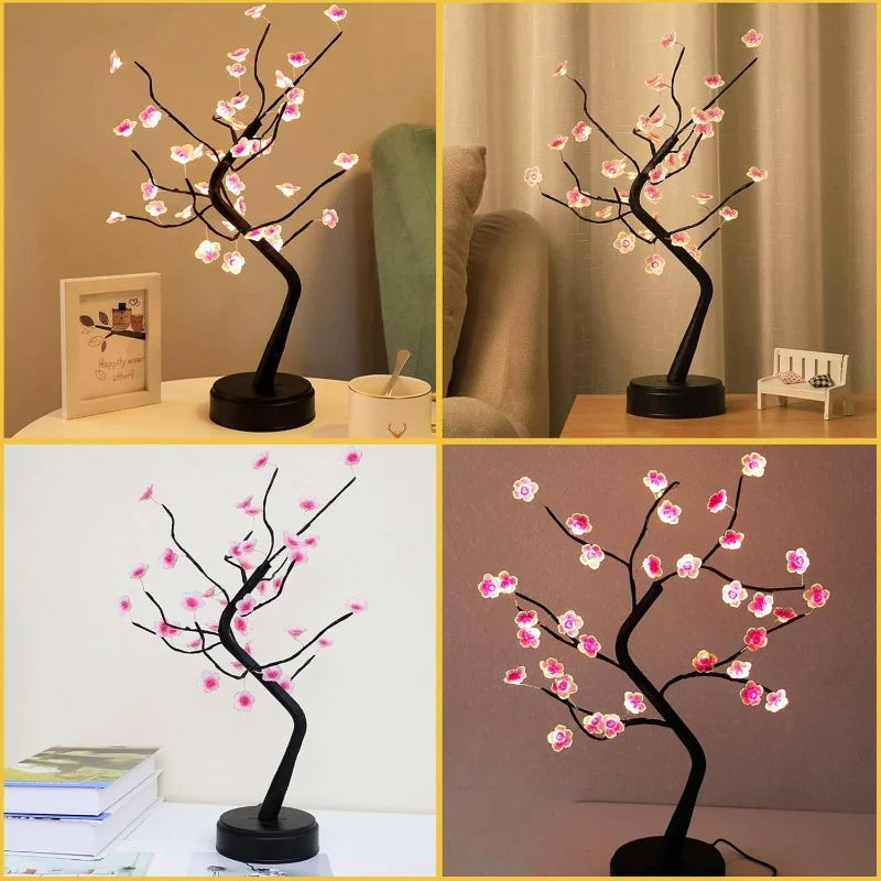 Kirschblüten-Bonsai-Nachtlicht — LED-Baumlampe mit Berührungssensor
