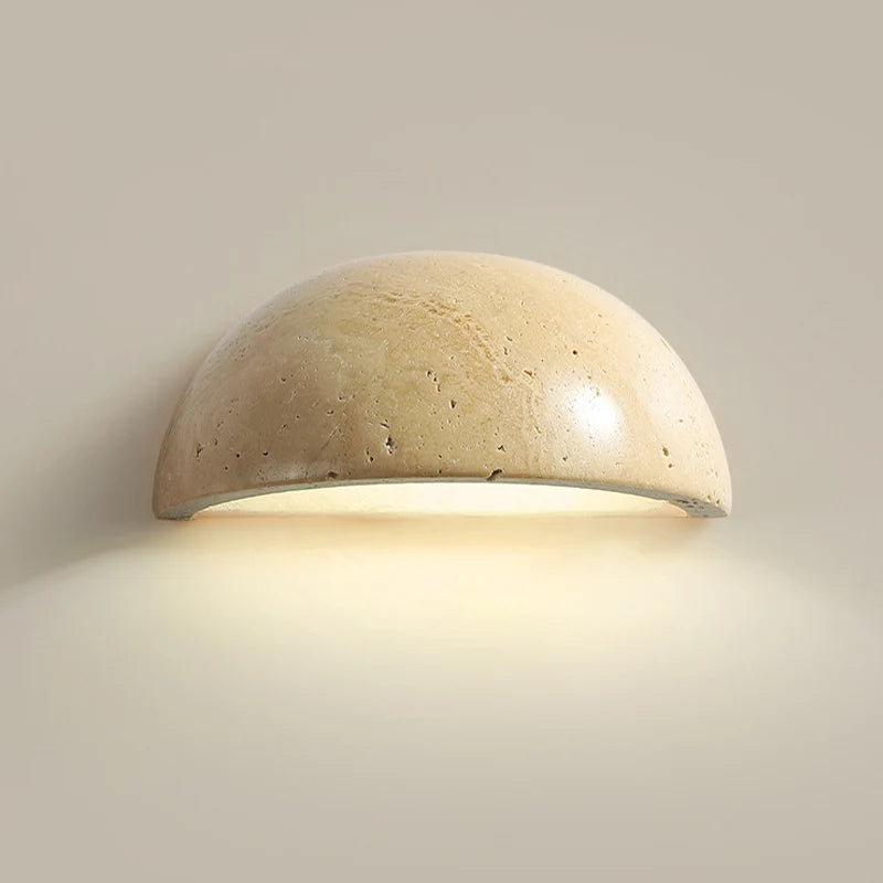 Japanese Wabi-Sabi Stone Wall Lamp – G4 LED, Yellow Cave Design
