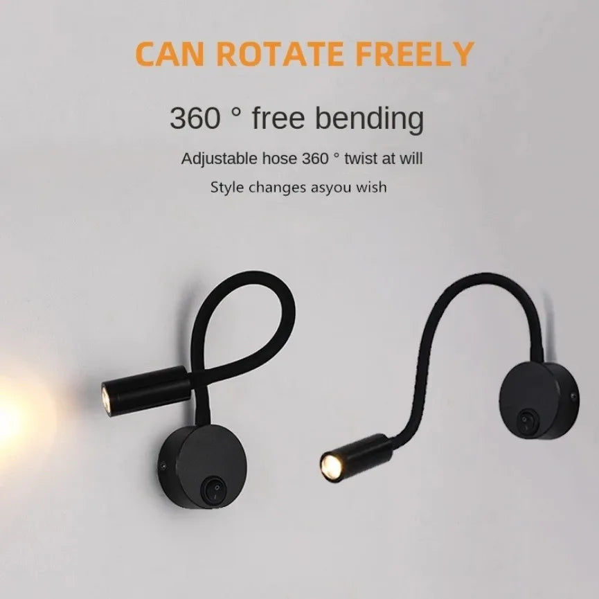 LED Gooseneck Wall Lamp – 360° Rotating Spotlight