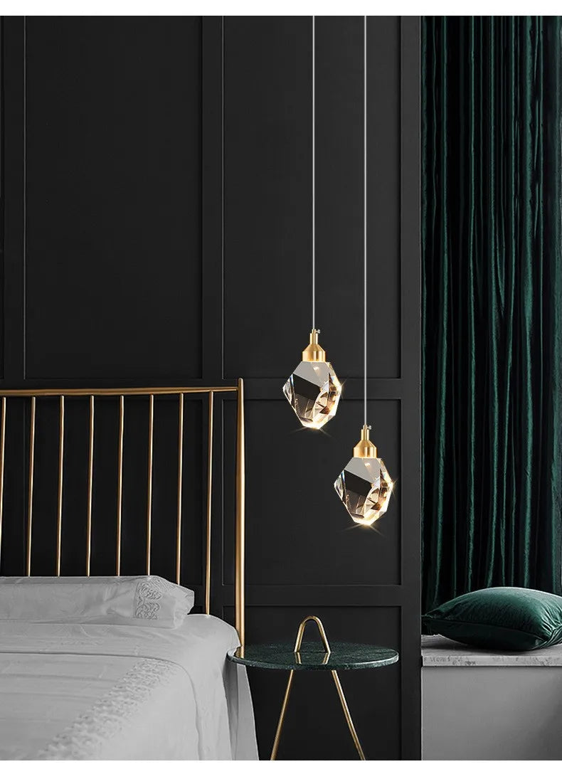 Modern LED Crystal Chandelier – 1, 2, 3 or 5 Heads | Pendant Light