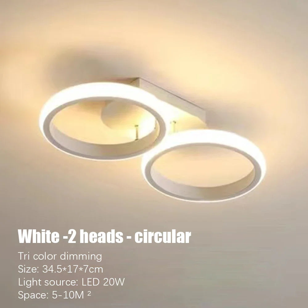 Nordic LED Ceiling Lamp – Square & Round, 20W/30W, 3-Colour Light