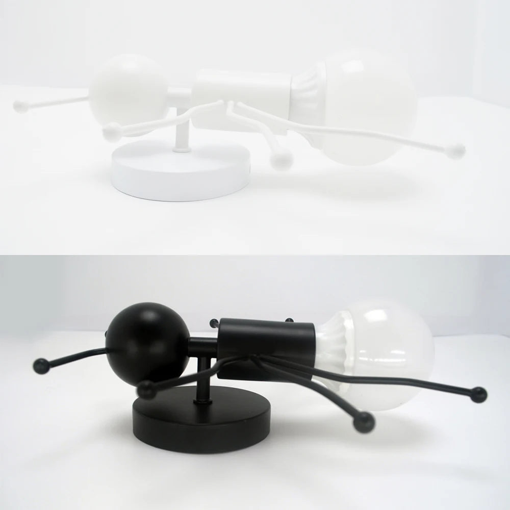 Creative Metal Robot Wall Lamp – E27 LED, 14 Colors