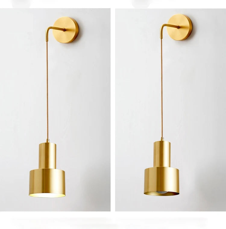 Nordic Gold Wall Sconce — Vintage Industrial Wall Light