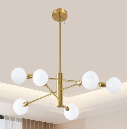 Modern E27 Chandelier – 6, 8, 10 or 12 Heads | Gold, Chrome & Black