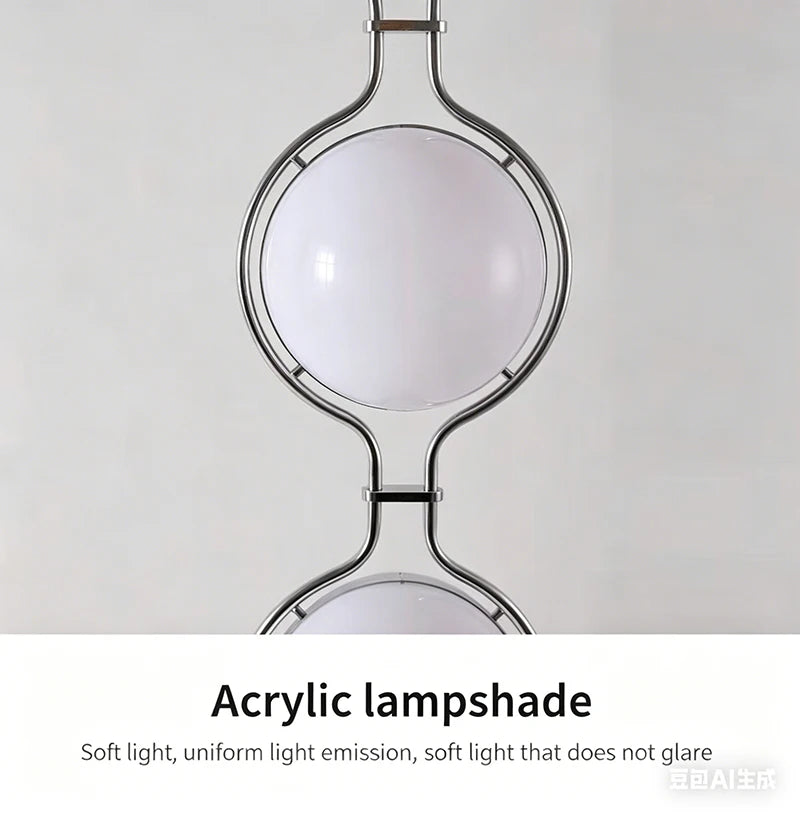 Nordic Acrylic Ball Floor Lamp — Electroplated Chrome LED Standing Light