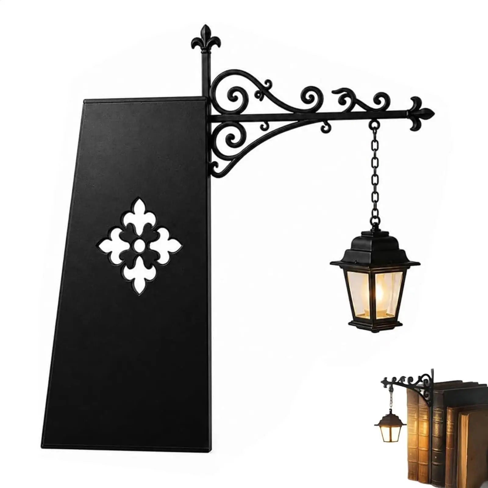 Vintage Library Lantern LED Bookshelf Lamp – Warm Light, Book Corner Decor