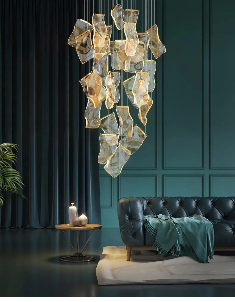 Art Design Streamers Luxury LED Chandelier – 6 to 25 Heads | Villa & Staircase