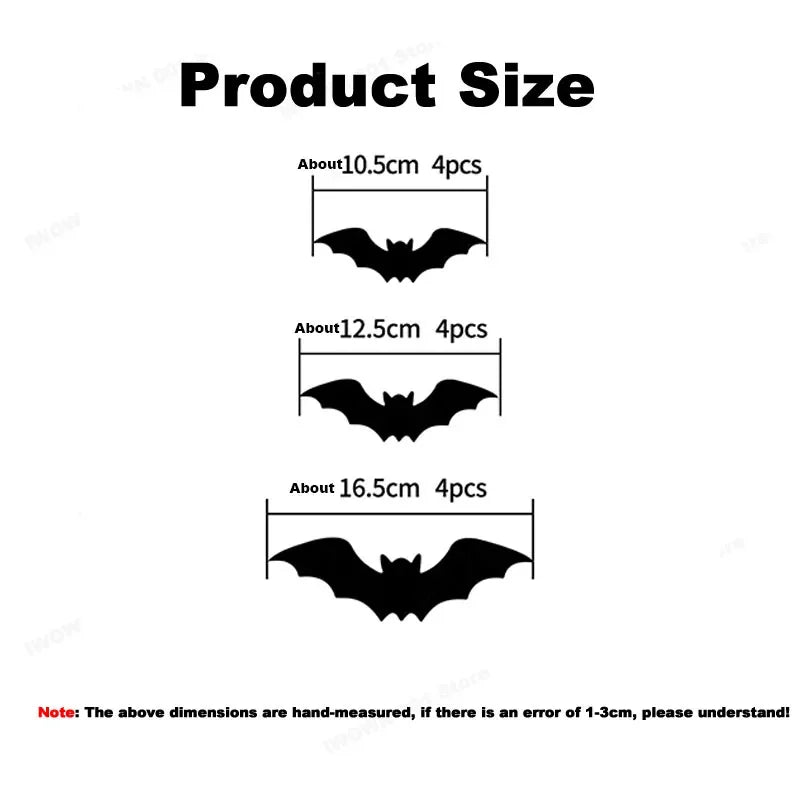 Halloween 3D Bat & Spider LED Wall Stickers