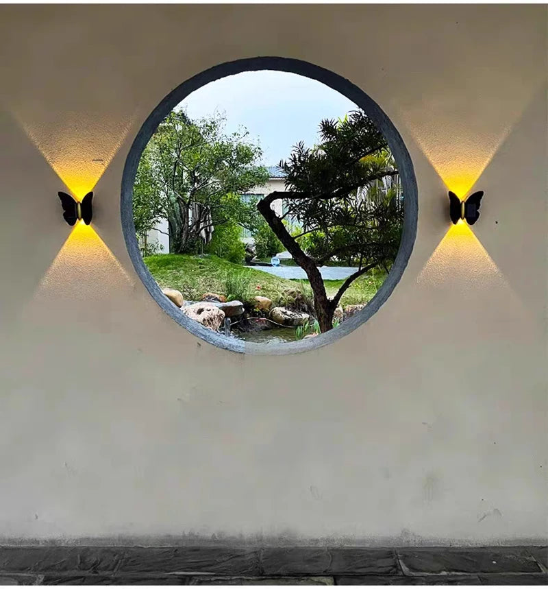 Schmetterling Solar-Wandleuchte | LED | Warm & Weiß | Gartendekoration