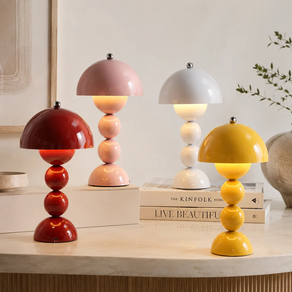 Nordic Touch LED Table Lamp — 3-Color Stepless Dimming, Battery Powered