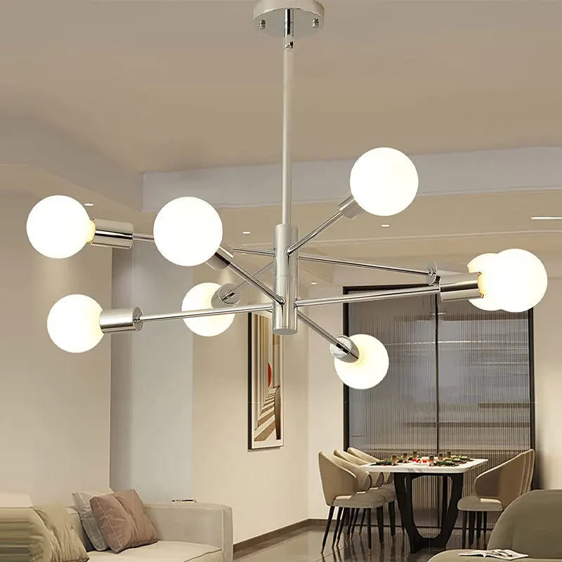 Modern E27 Chandelier – 6, 8, 10 or 12 Heads | Gold, Chrome & Black