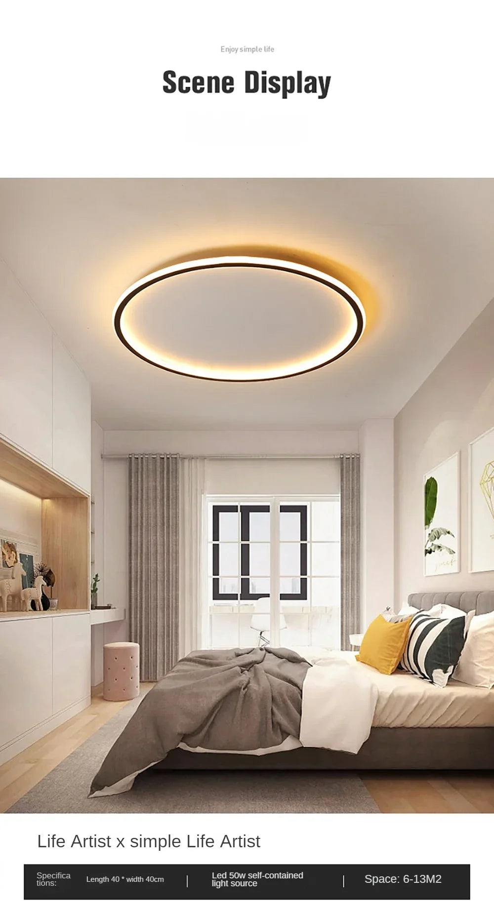 Nordic Minimalist LED Ceiling Light – Round, 20/30 cm, 3 Colors