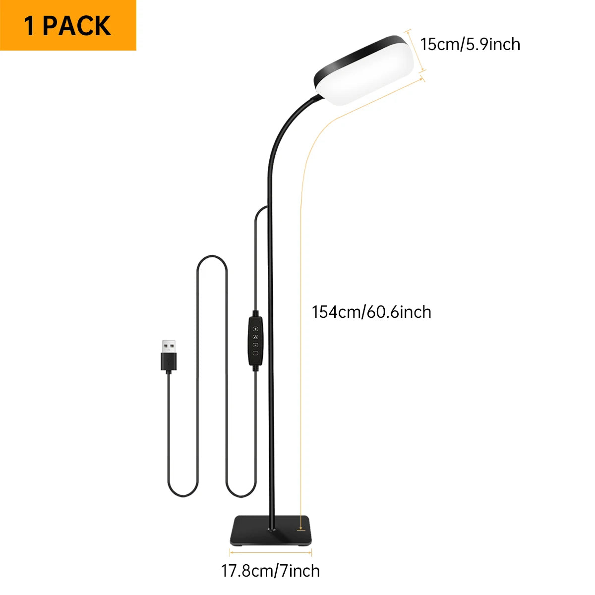 18W Samostojeća Lampa s Kontrolama na Dodir — Gusji Vrat 360°, 3 Boje i 10 Razina Svjetline