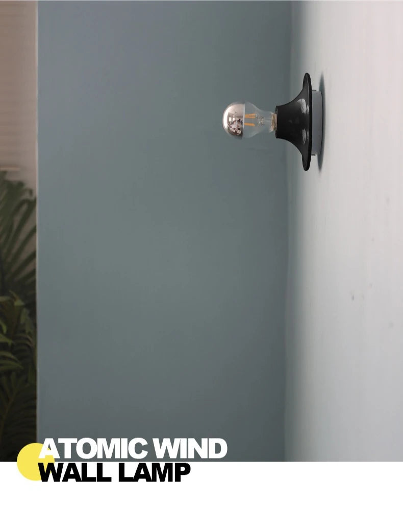 Nordic Retro Wall Lamp – 15cm Iron, 6 Colours | Bedroom & Hallway