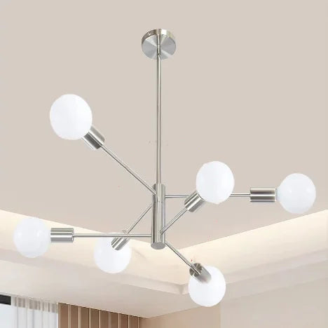 Modern E27 Chandelier – 6, 8, 10 or 12 Heads | Gold, Chrome & Black