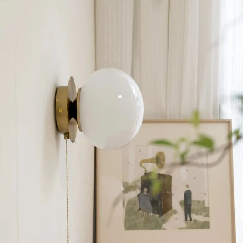 Modern Glass Ball Wall Lamp – E27 LED, Chrome & Copper Finishes