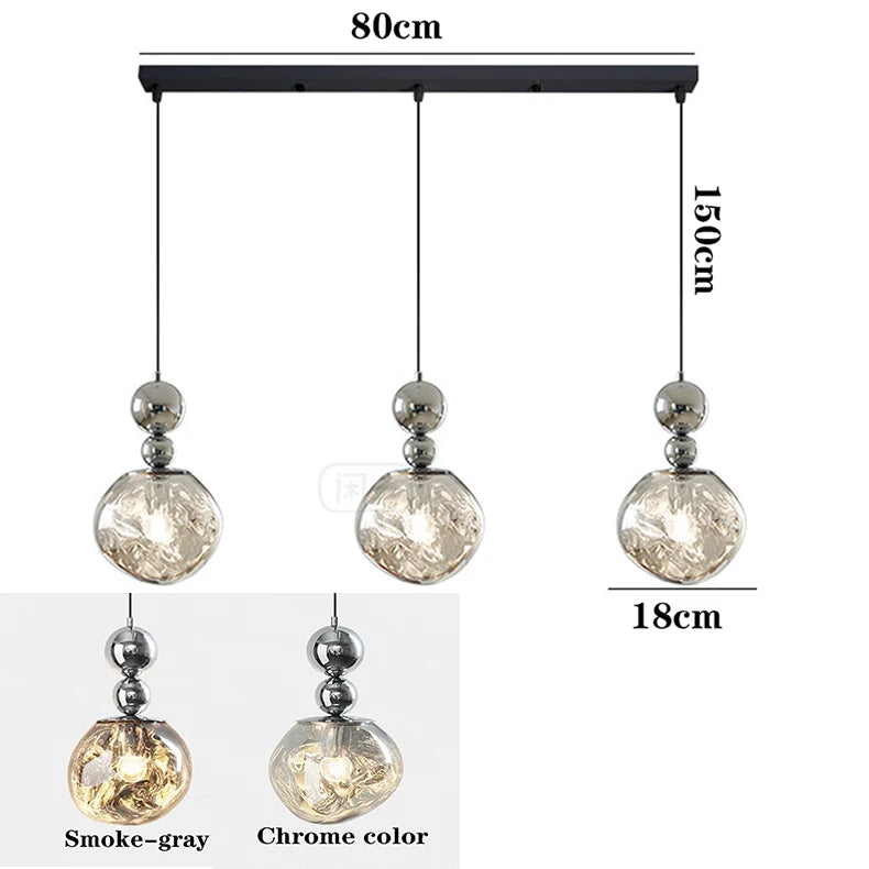 Modern LED Glass Pendant Chandelier – Smart Dimmable