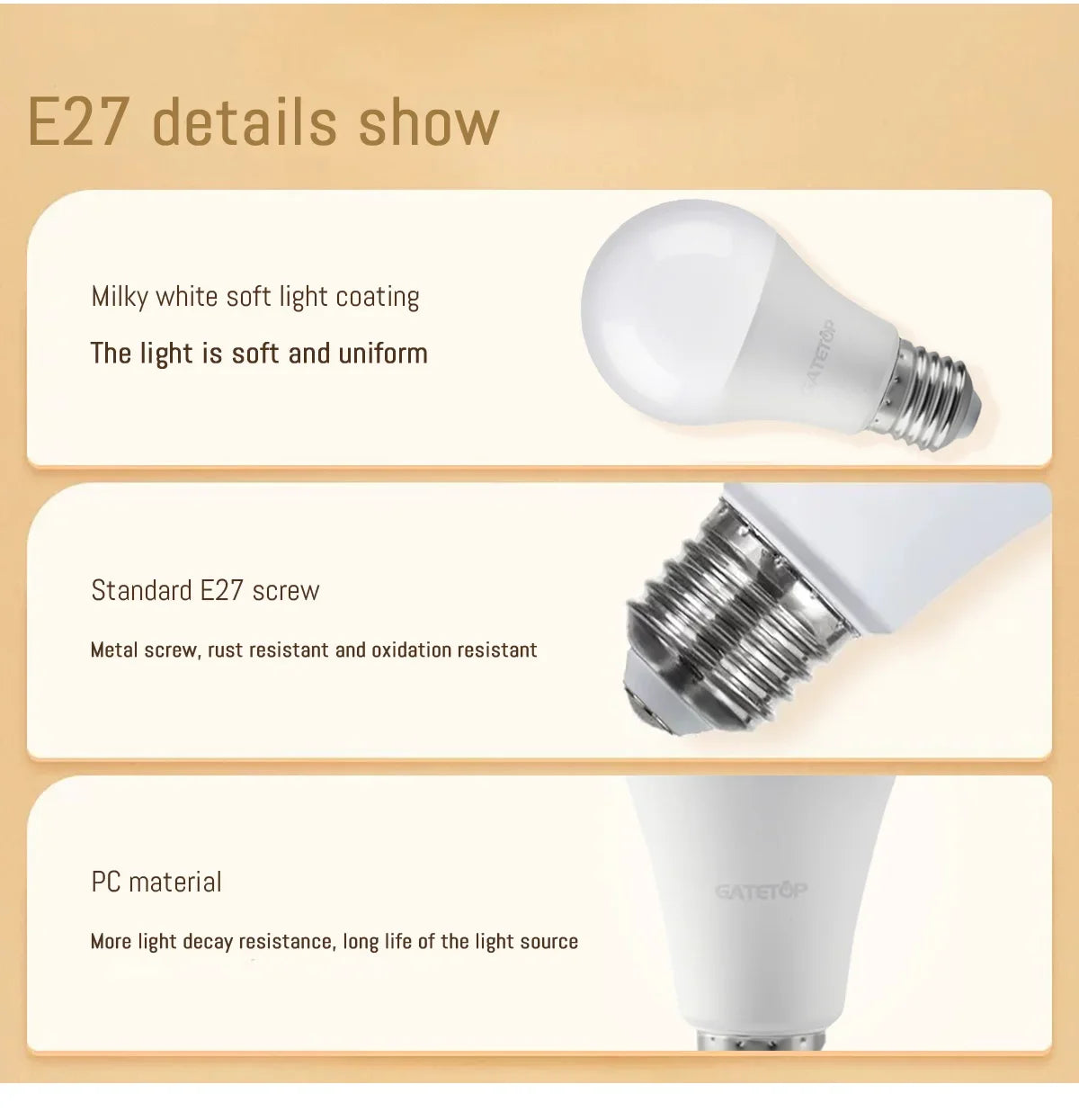 E27 LED-Lampen — 10er-Pack, A60 & G45, 3W–24W, 3 Farbtemperaturen