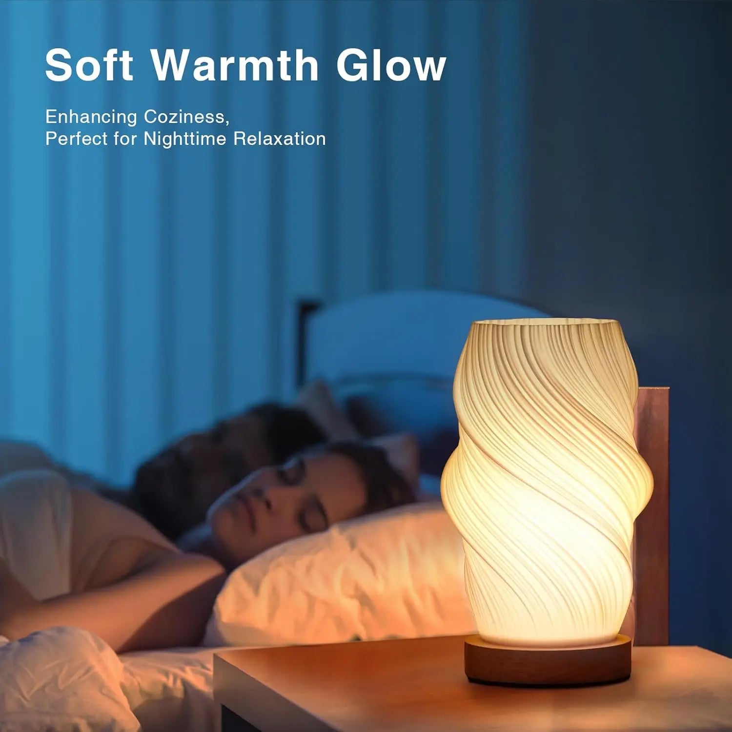 3D Printed Boho Table Lamp — Dimmable Wood Base | AlohaHome