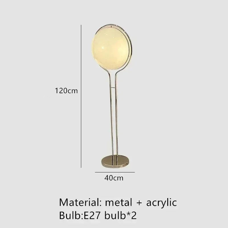 Nordic Acrylic Ball Floor Lamp — Electroplated Chrome LED Standing Light