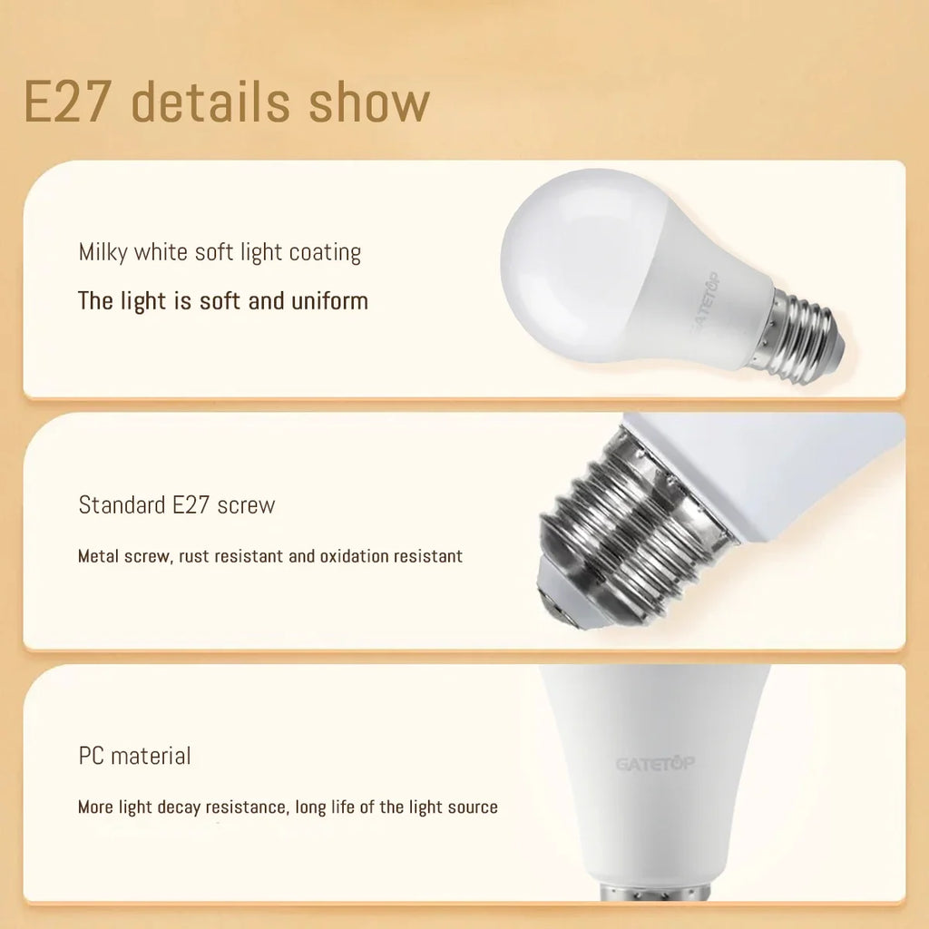 E27 LED-Lampen — 10er-Pack, A60 & G45, 3W–24W, 3 Farbtemperaturen