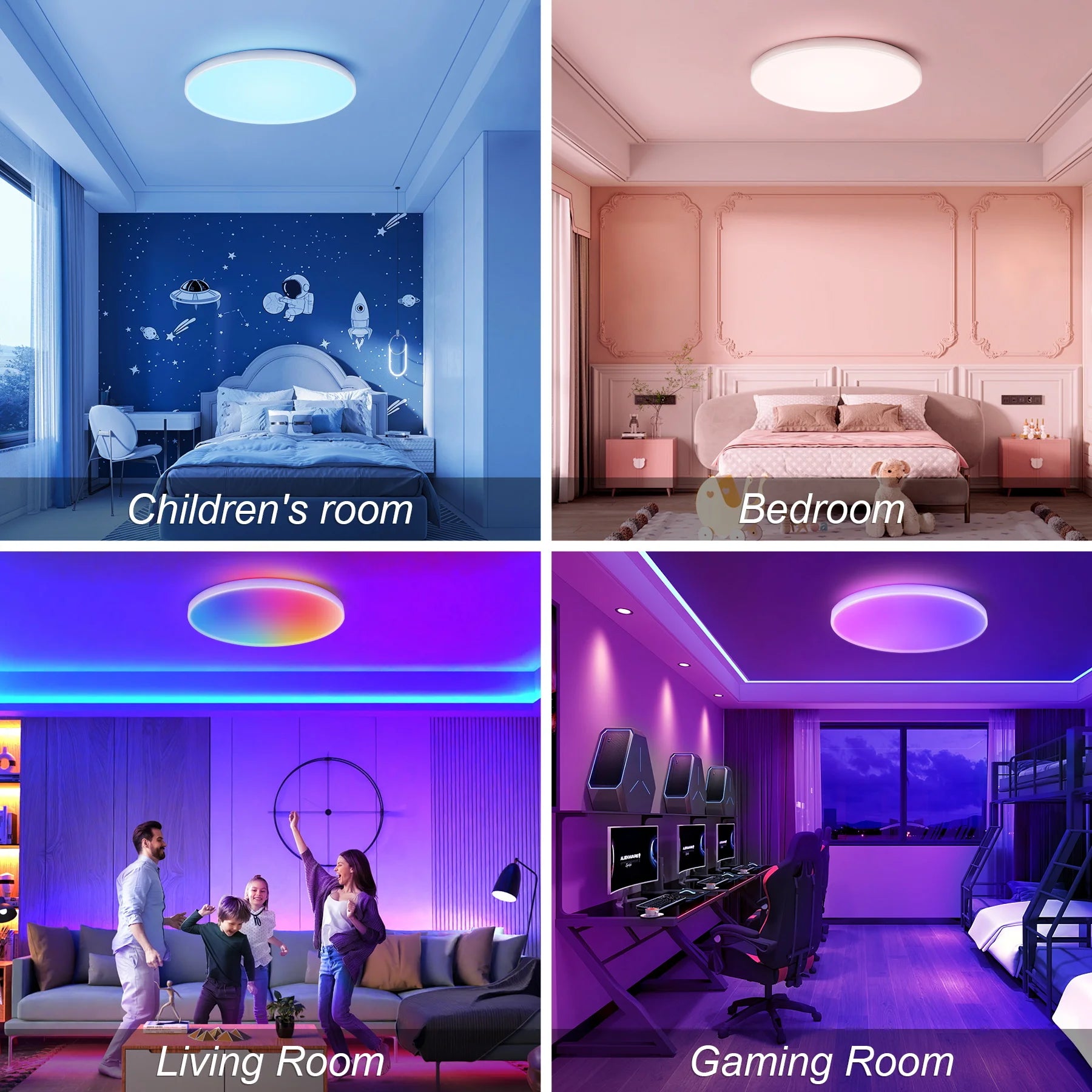 LED Deckenleuchte mit Fernbedienung – Dimmbar & RGB