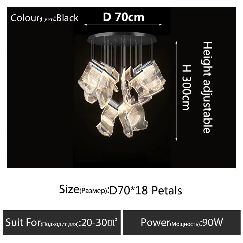 Art Design Streamers Luxury LED Chandelier – 6 to 25 Heads | Villa & Staircase