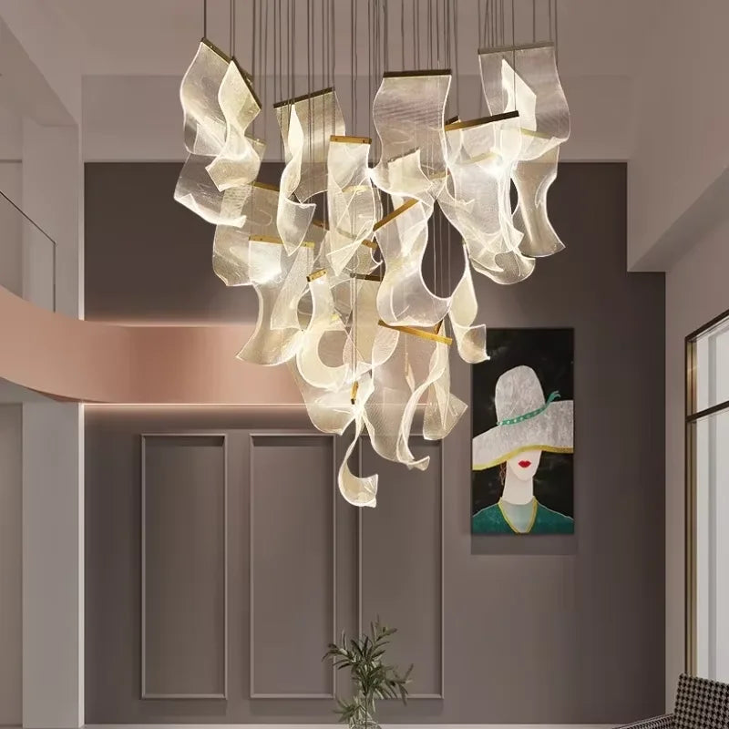 Art Design Streamers Luxury LED Chandelier – 6 to 25 Heads | Villa & Staircase