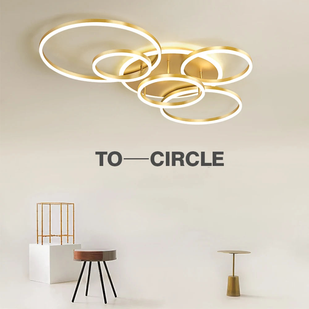 Modern LED Dimmable Ceiling Chandelier – Remote Control, 1–6 Heads